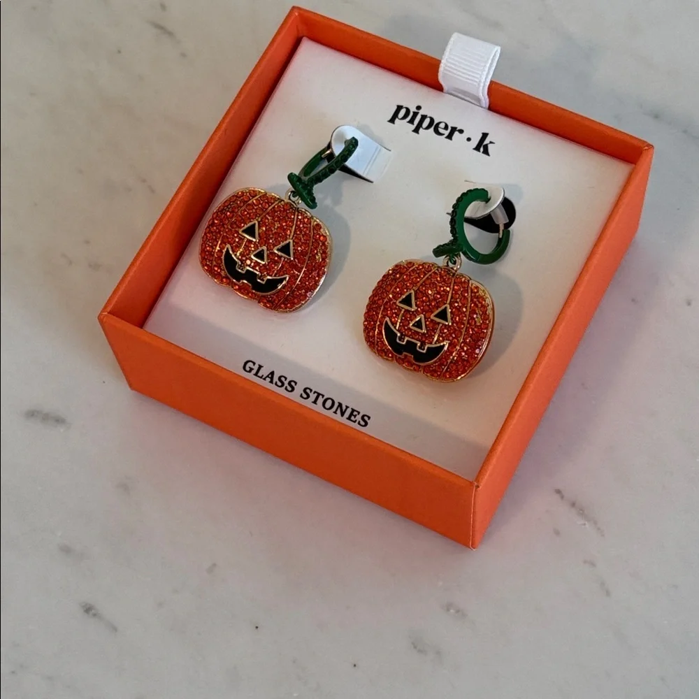 New! piper•k Jack O’Lantern Earrings